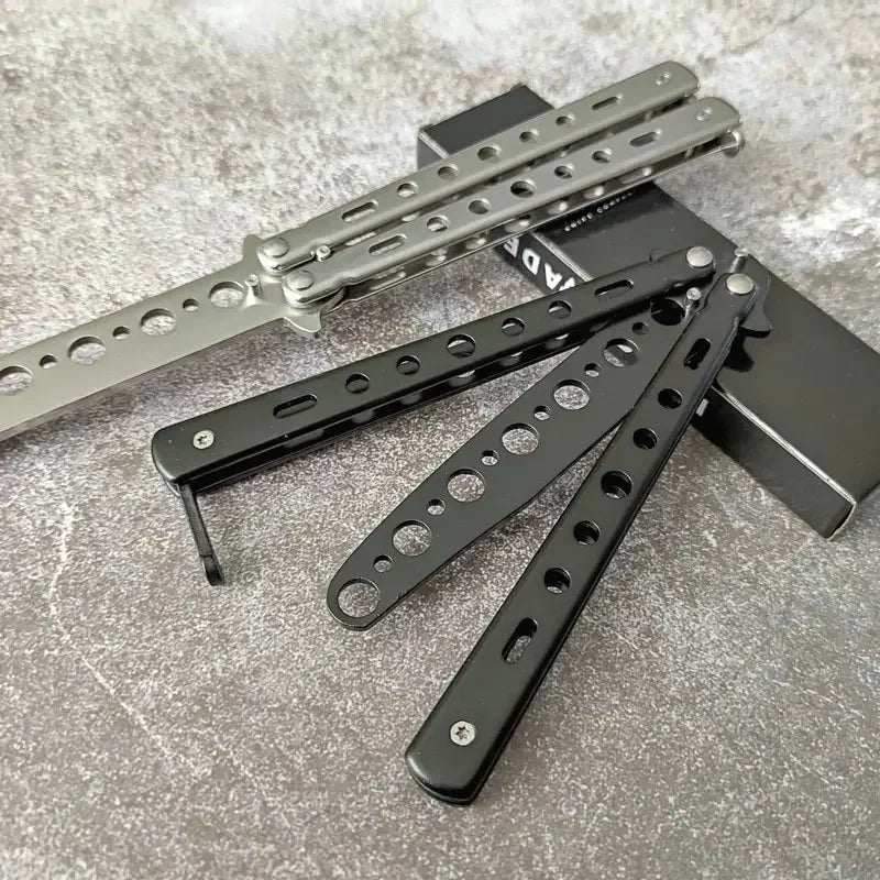 Portable Folding Butterfly Knife Trainer - Stainless Steel Practice Tool for Safe Skill Training & Hand Coordination