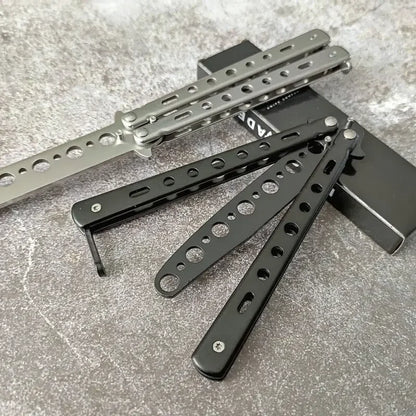 Portable Folding Butterfly Knife Trainer - Stainless Steel Practice Tool for Safe Skill Training & Hand Coordination