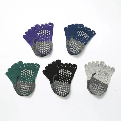 Ladies Breathable Yoga Socks - Non-Slip Silicone Five Finger Pilates Socks for Women, Backless Fitness and Ballet Dance Gym Sock