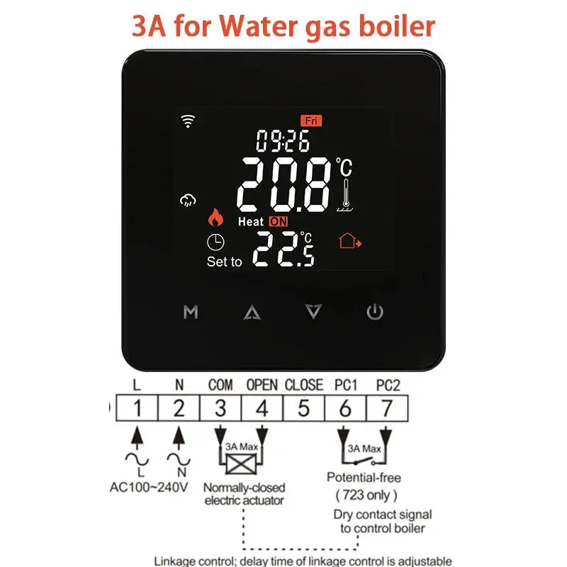 Tuya Smart WiFi Thermostat – Remote Controller for Water, Electric & Gas Floor Heating with Google Home & Alexa Compatibility