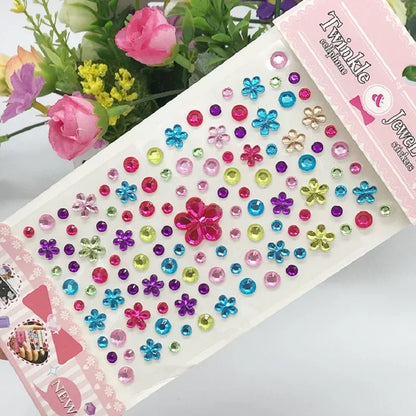 Glitter Face Rhinestone Stickers - Kids Eye & Face Diamond Jewels for Festival Makeup, Parties & Creative Looks