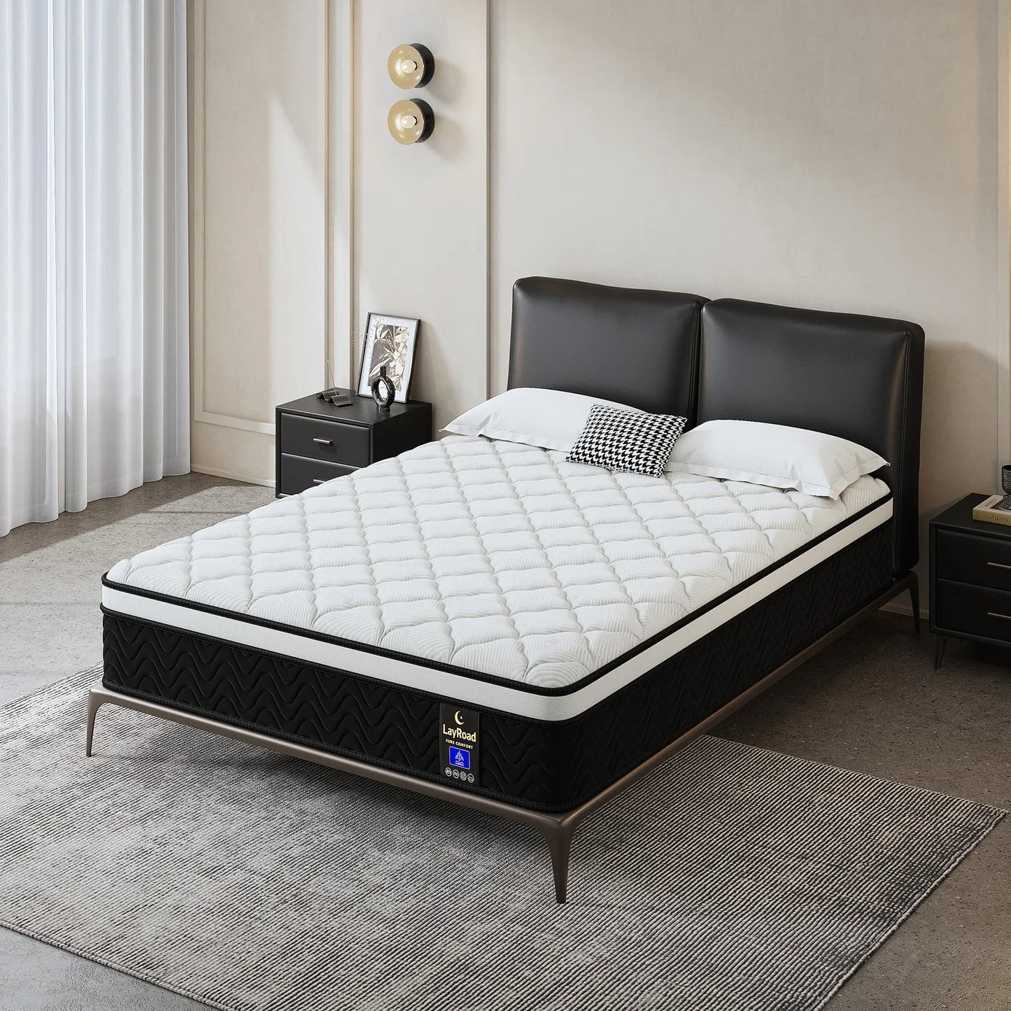 Memory Foam Hybrid Spring Mattress - 12/14-Inch Medium-Firm Pressure Relief Mattress in Twin, Full, Queen & King Sizes