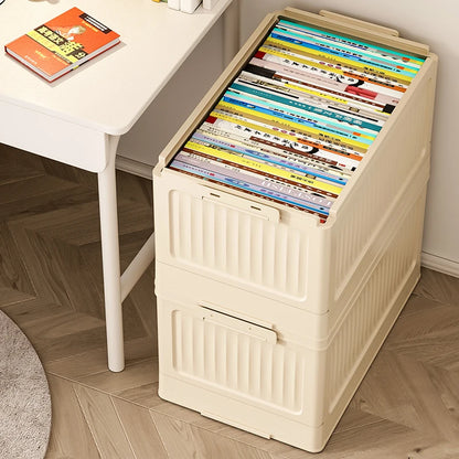 Folding Storage Box – Multifunction Foldable Plastic Organizer with Lid for Household Supplies