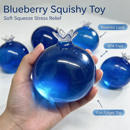 Blueberry Squeeze Sensory Stress Ball - Slow-Rebound Silicone Massage & Relaxation Toy