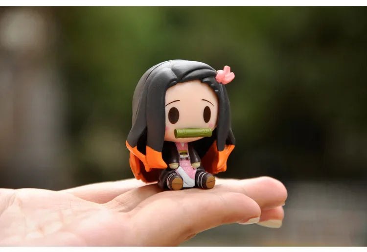 Demon Slayer Kimetsu No Yaiba Action Figures – Tanjirou, Nezuko & Zenitsu Anime Model Toys & Gifts