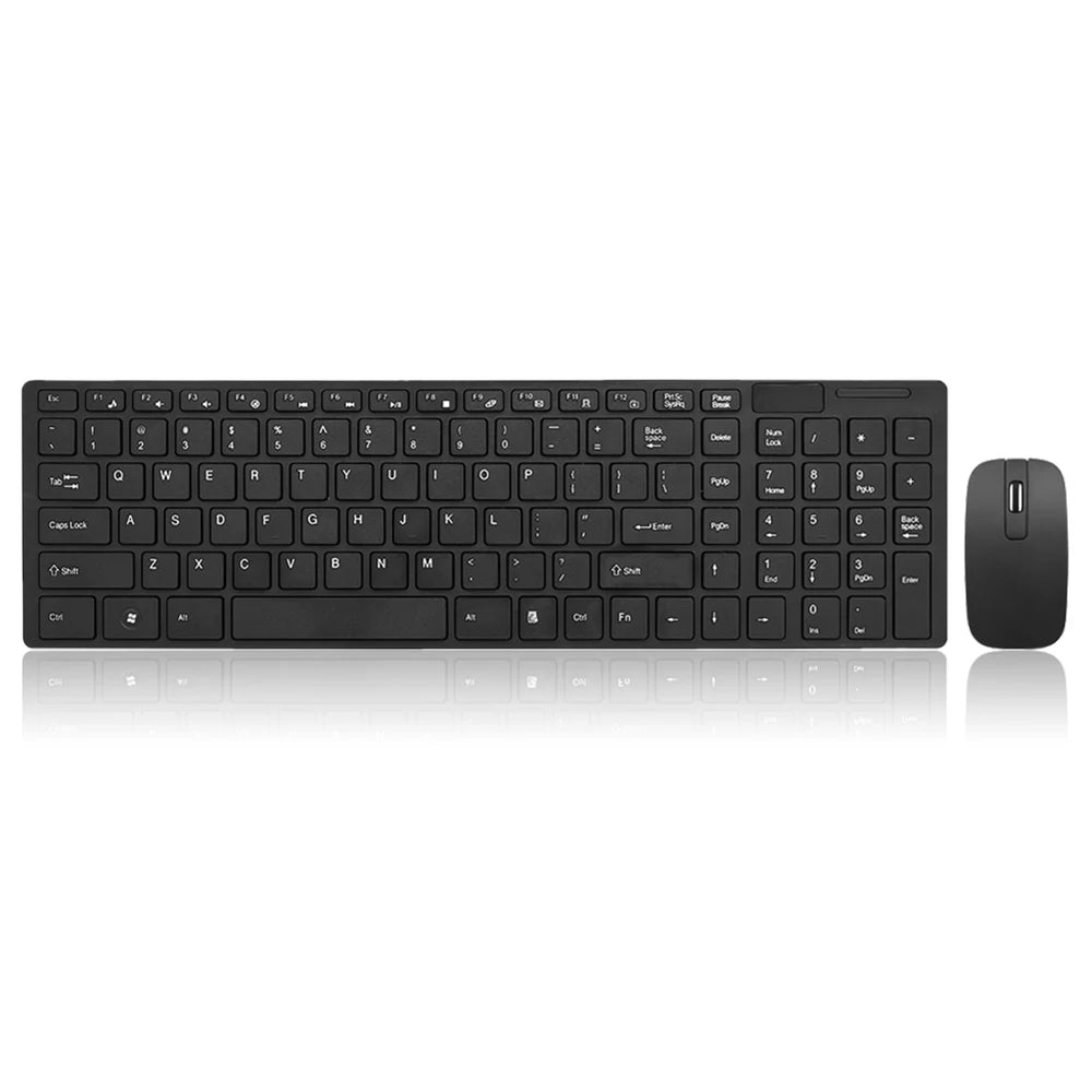 K-06 2.4G Wireless Keyboard and Mouse Combo – Plug and Play Black Set for Laptop