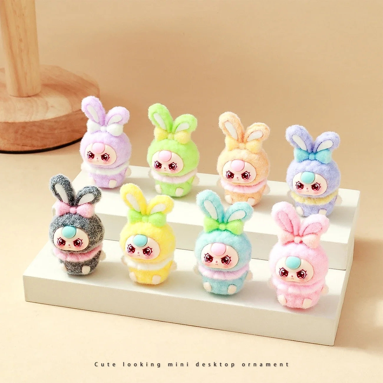 10pcs Lububu Anime DIY Flocked Action Figures — Kawaii Desktop & Car Pendant Dolls, Christmas Gift Toy
