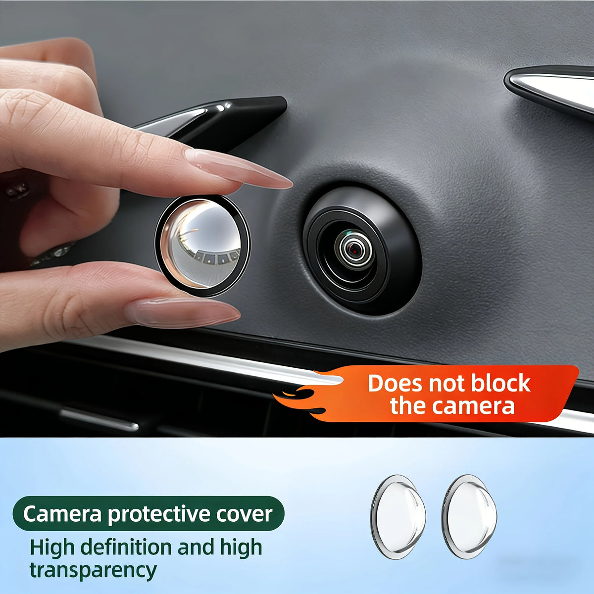 2/4-Piece Car Camera Lens Protectors - 360° Panoramic HD Reversing Camera Scratch-Resistant Covers
