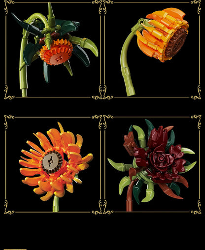 1328PCS Sunflower Building Blocks Set – Creative Flower Bouquet Vase Model for Home Decor & Kids Gifts