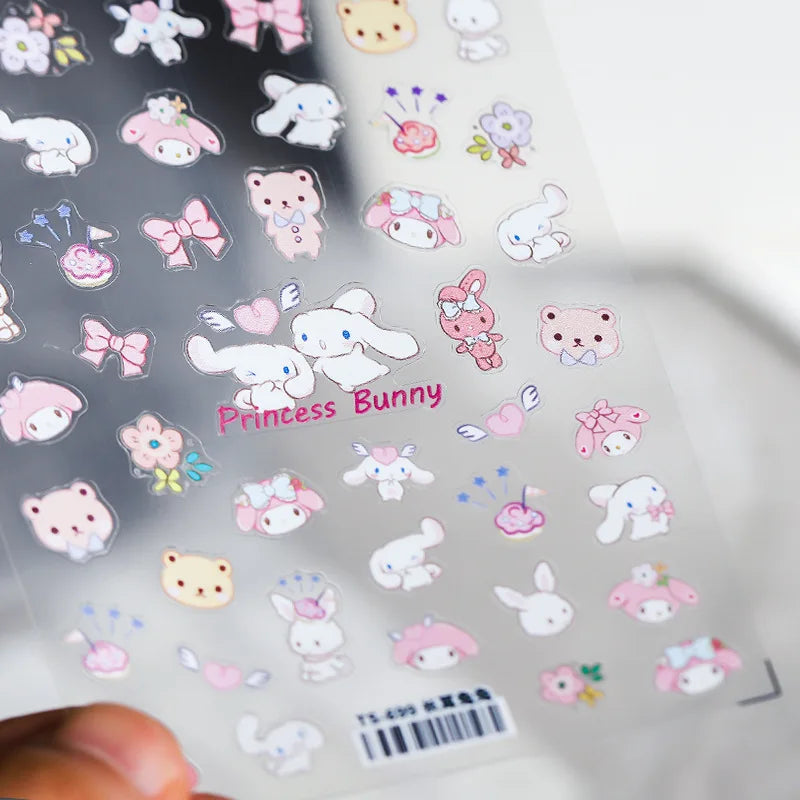 Cute Snoopy 5D Nail Stickers – Cartoon Anime Nail Art Decoration