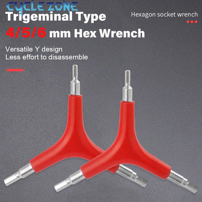 Y-Type Hex Wrench 4/5/6mm - 3-Way Bicycle Repair Tool for MTB & Mountain Bikes