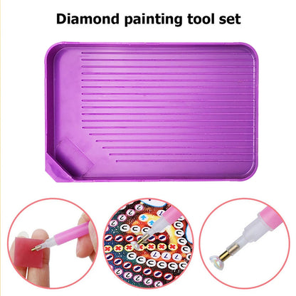 Large Capacity Diamond Painting Tray — Purple DIY Mosaic Art Craft Funnel Tool Accessory