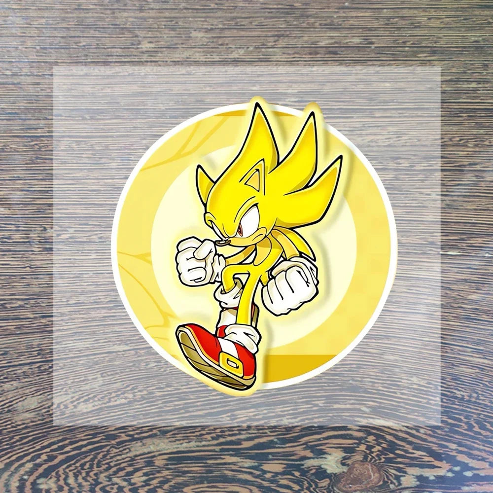 Sonic Cartoon Iron-On Patches – DIY Heat Transfer Anime Stickers for Clothing & Custom T-Shirts