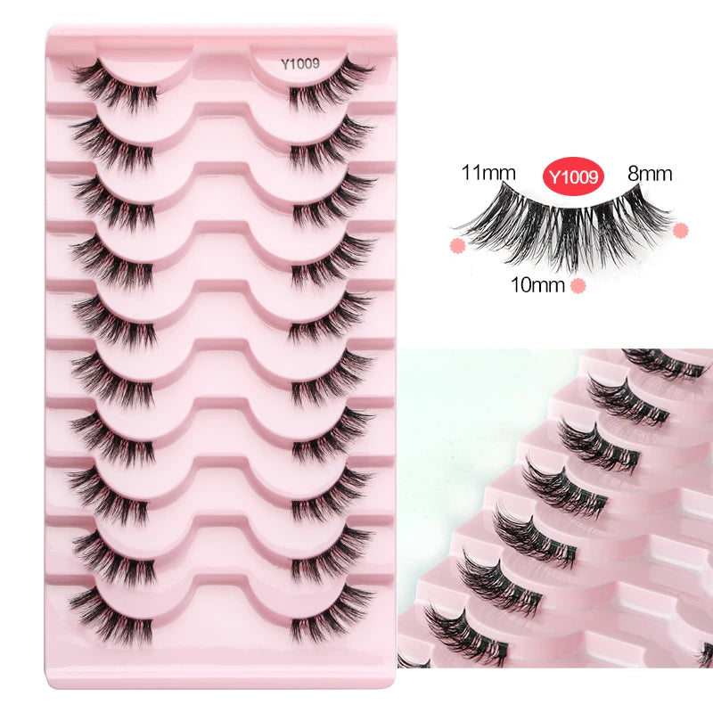SHIDISHANGPIN 3D Half Cat Eye Lashes – Natural Winged Fox Faux Mink Eyelashes for Makeup