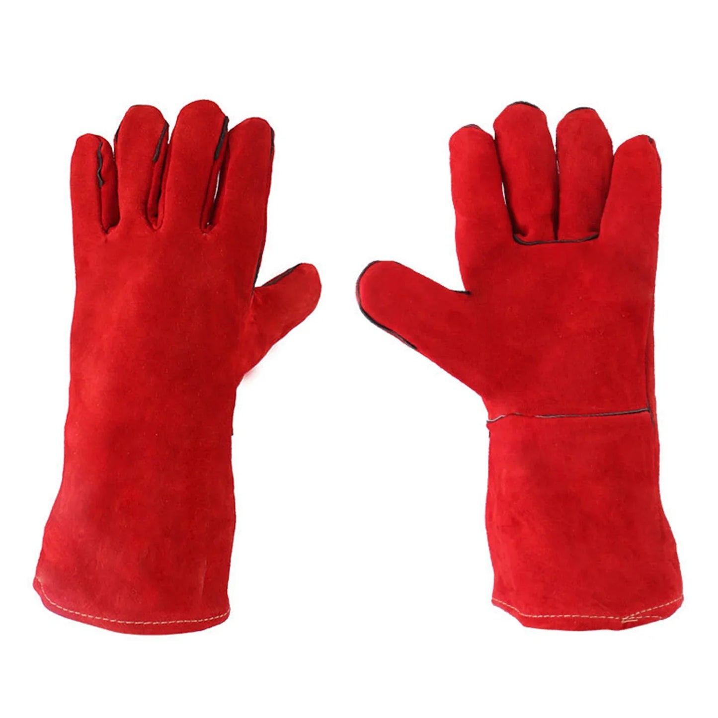 Leather Welding Gloves – Fire/Heat Resistant Work Gloves for MIG, TIG, Stick, Forge & BBQ Grill Safety