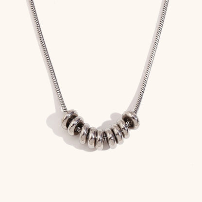 La.Muses Gold & Silver Beans Pendant Necklace – Premium Stainless Steel Fashion Jewelry for Women, Trendy 2024 Design