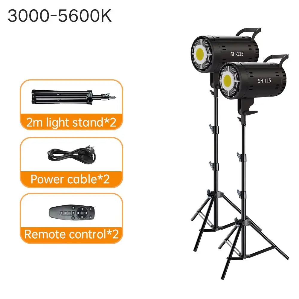 115/135W Bowens LED Photography Studio Light - 220V Daylight-Balanced Video Lamp, 3000–6000K, 3 Colors for Portraits & Studio Shooting