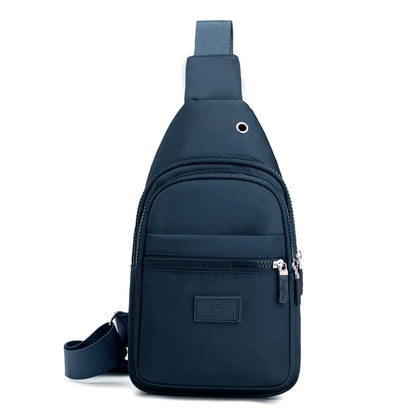 Women's Pure Color Nylon Chest Bag – Casual Shoulder & Crossbody Bag, Fashionable High-Quality Female Bag