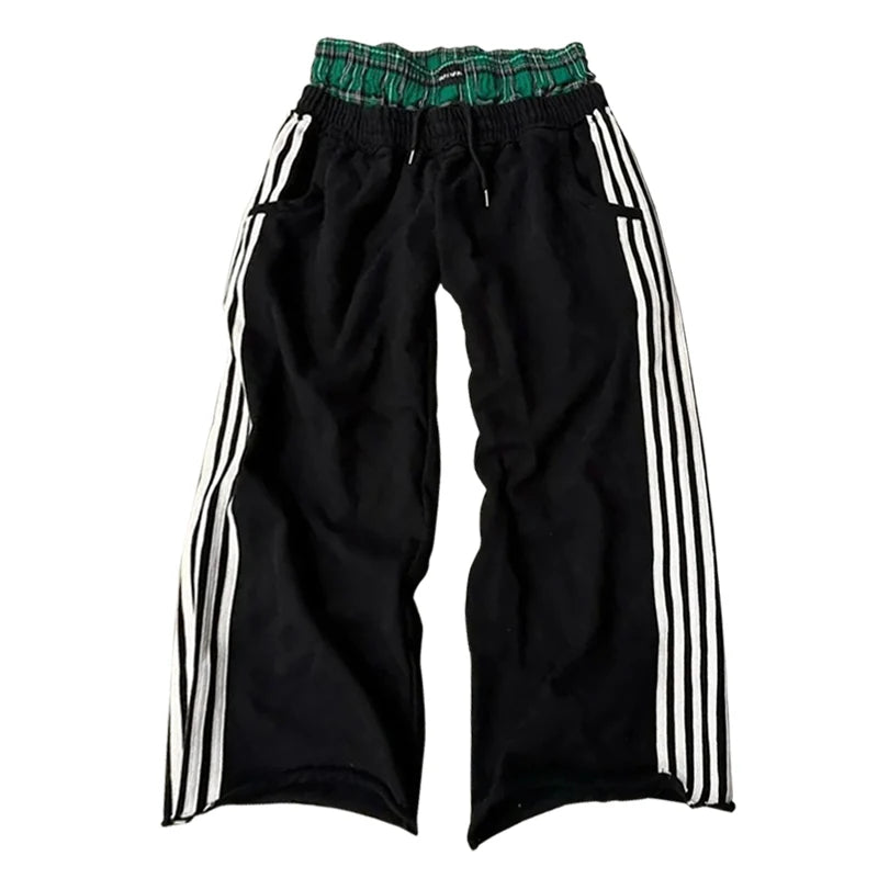Y2K Retro Embroidered Sweatpants - Unisex Harajuku Goth Wide Leg Baggy Streetwear
