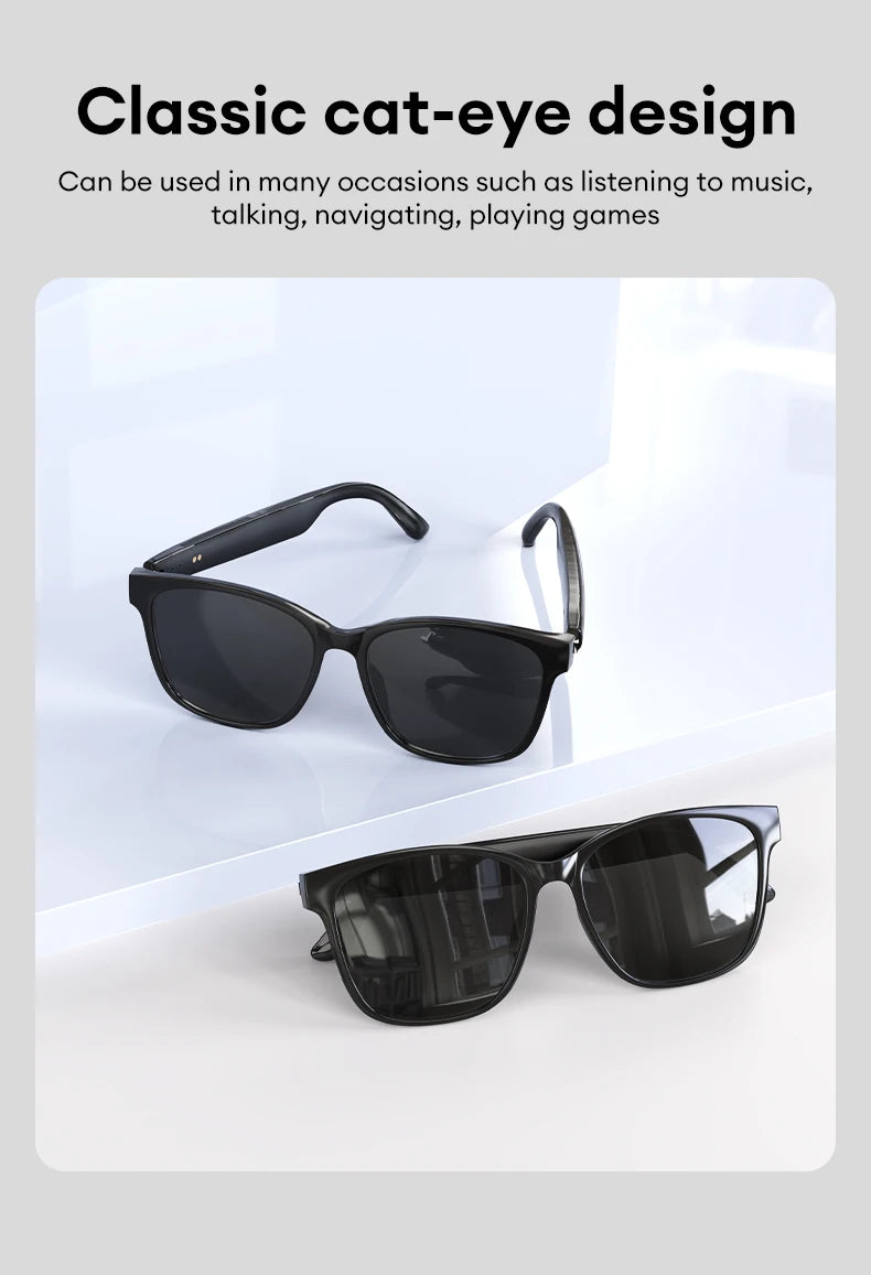 Choice HYUNDAI C8 Bluetooth 5.4 Glasses – Wireless Earphones with HD Mic, Multi-Function Keys, Driving Sunglasses (Lenovo C8 Compatible)