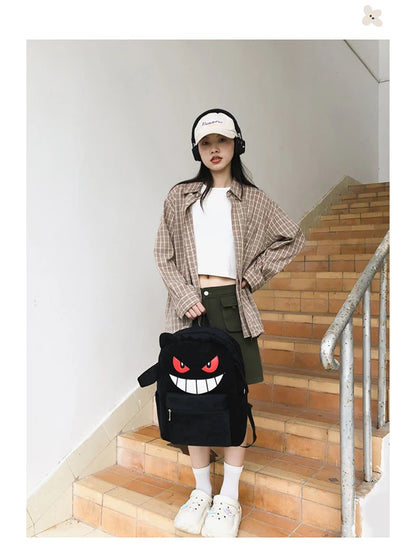 New Fashion Women's Backpack — High-Quality Large Capacity Computer Bag with Cartoon Pattern, Soft Fabric Shoulder Handbag