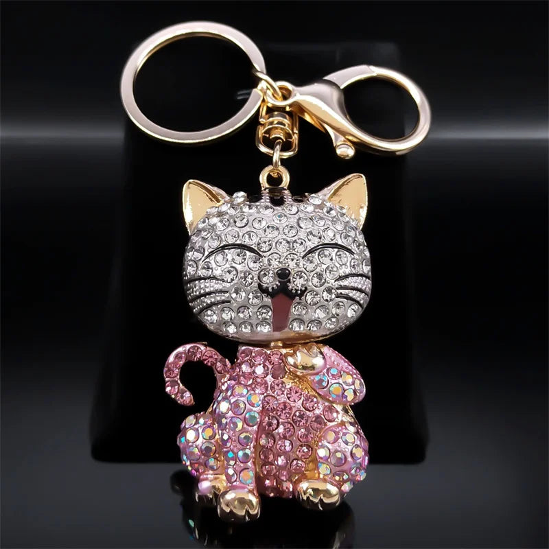 Colorful Crystal Bear Keychain - Rhinestone Alloy Bag Charm, Fashion Key Ring & Jewelry Accessory