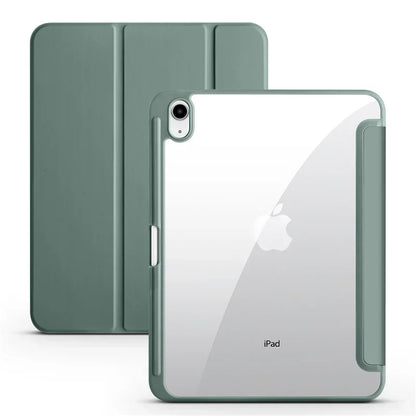 Clear Acrylic iPad Case with Pen Holder - Trifold Hard Back Cover for iPad 10th Gen, Air 11 & Compatible Models