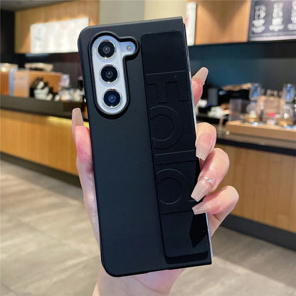 Samsung Galaxy Z Fold Series Phone Case - Ultra-Thin Matte Hard Cover with Soft Silicone Wrist Strap Bracket
