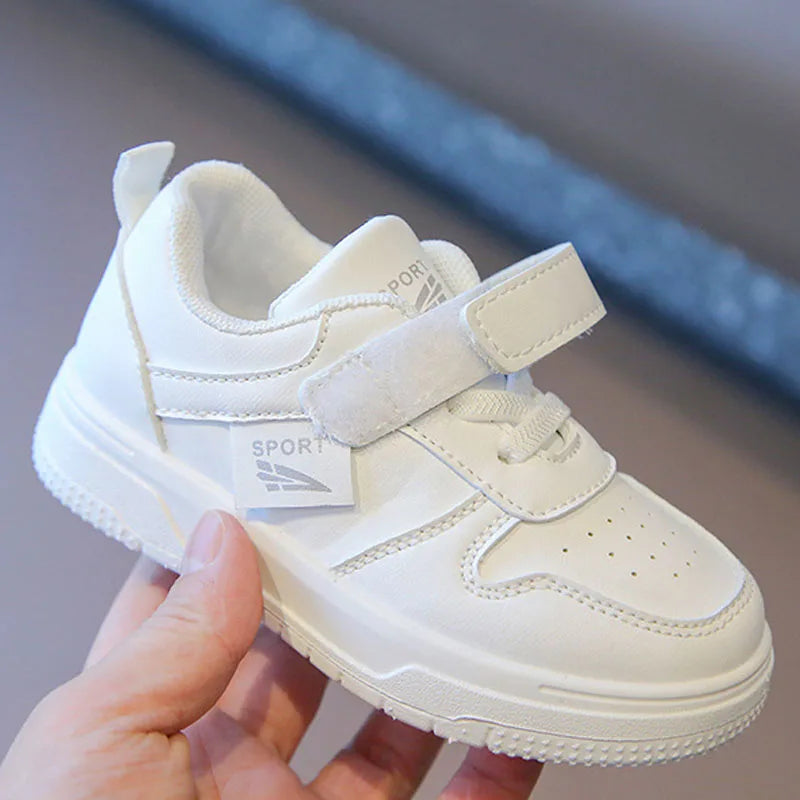 Baby & Kids Spring Autumn White Sneakers — Soft Sole Anti-Slip Casual Sport Shoes for Toddlers