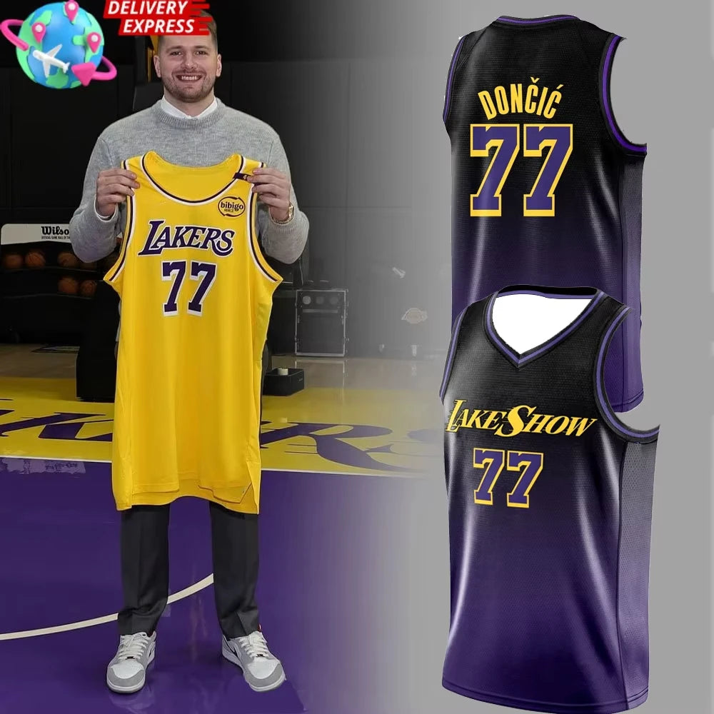 2026 Men’s Luka Dončić Basketball Jersey – Short Sleeve Y2K Oversized Training Uniform, Breathable Sports Shirt for Youth & Adults