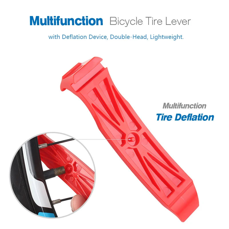 4-in-1 Bicycle Tire Lever Tool – Double-Head Tube Remover with Deflation Function for Road Bike Repair
