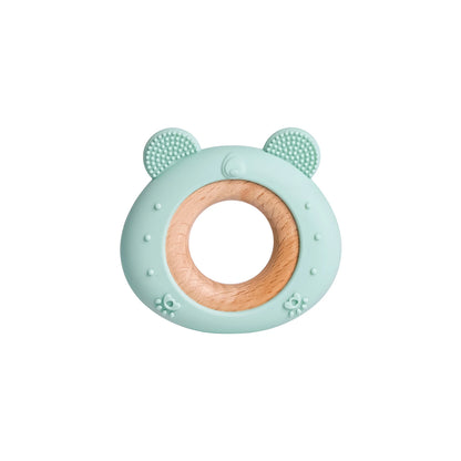 TYRY.HU Silicone Baby Teether - Cartoon Frog & Deer Teething Necklace Pendant for Infant Gum Relief Gift