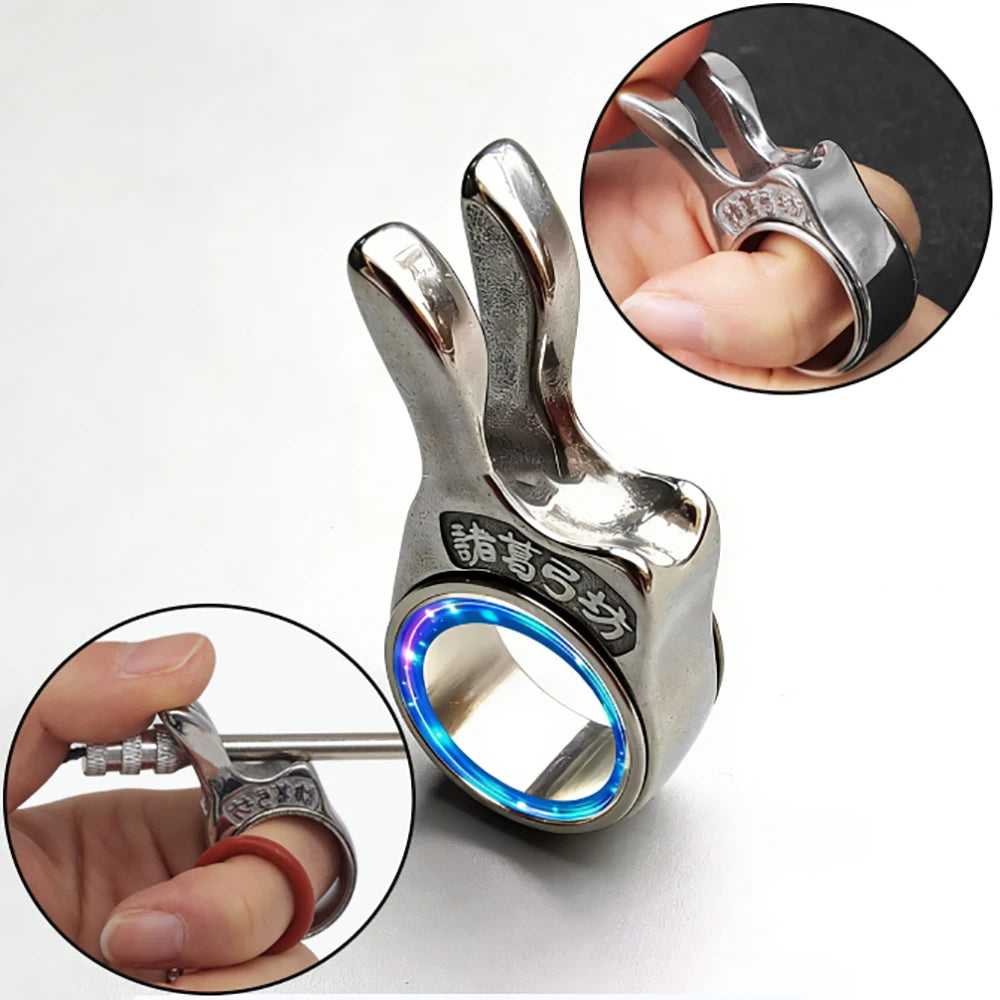 Stainless Steel Slingshot Finger Ring - Bearing Design Dart Release Shooting Accessory