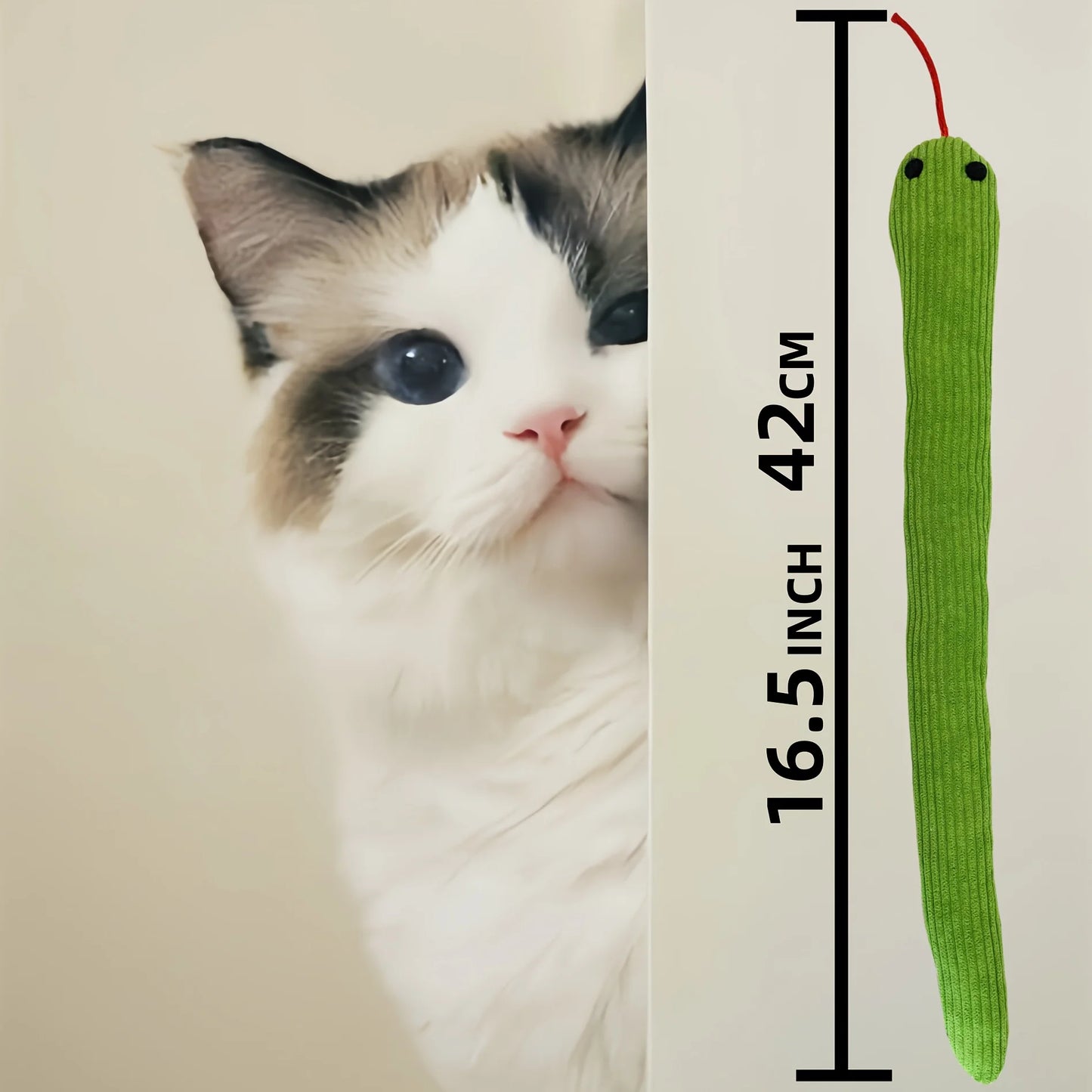 Interactive Cat Snake Toy - Crinkle Sound Teaser & Kicker Toy for Indoor Cats and Kittens