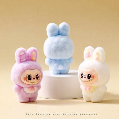 10pcs Babythree Rabbit Anime Flocked Action Figures Decorative Pendant Kawaii Desktop Dolls Toy Gifts