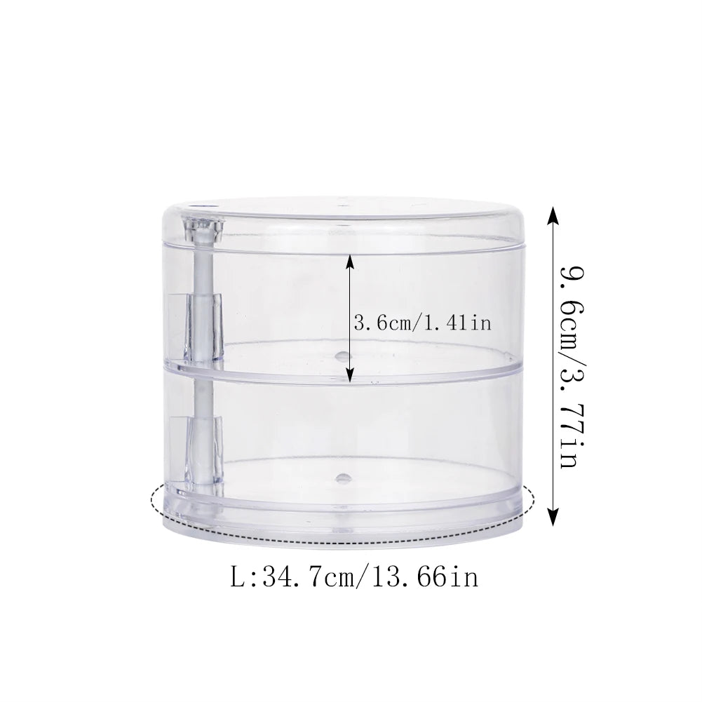 Rotating Jewelry & Makeup Storage Box – Round Plastic Organizer for Bracelets, Earrings with Cover Display Rack