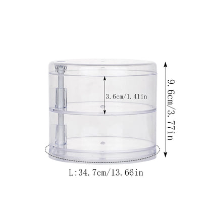 Rotating Jewelry & Makeup Storage Box – Round Plastic Organizer for Bracelets, Earrings with Cover Display Rack