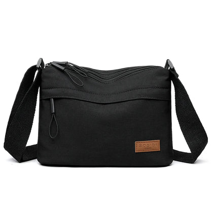 Women's Large Capacity Nylon Crossbody Bag - Spacious 3-Pocket Shoulder Purse for Shopping & Daily Use