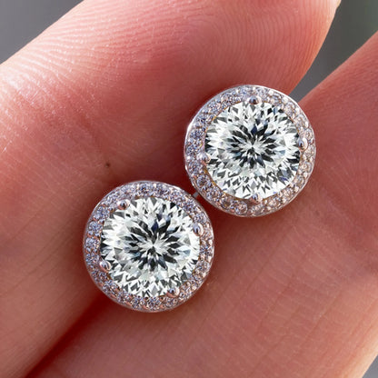 925 Sterling Silver Moissanite Earrings – 1 Carat Round Studs, Engagement, Wedding & Daily Wear Luxurious Gift for Women