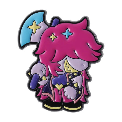 4-Piece Deltarune Enamel Pin Set - Susie & Kris RPG Game Character Brooches for Backpacks, Jackets & Fan Gifts