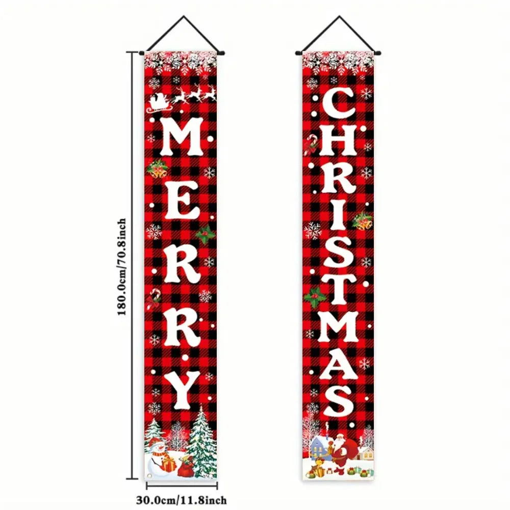 Christmas Hanging Door Banner – Antithetical Couplet Wall Decoration for Merry Christmas 2026 Party & Xmas Gift