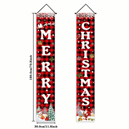 Christmas Hanging Door Banner – Antithetical Couplet Wall Decoration for Merry Christmas 2026 Party & Xmas Gift