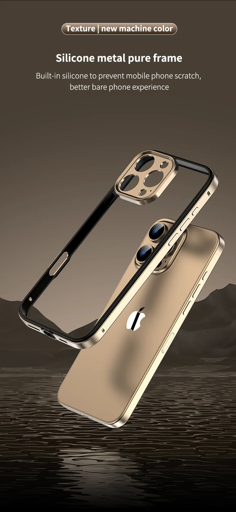 Camera Protection Hybrid Silicone & Aluminum Metal Phone Case for iPhone 16/15/14/13 Pro Max – Better Heat Bumper