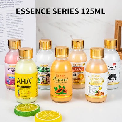 125ml Brightening Facial Essence – Arbutin, Turmeric & Vitamin C Hydrating Serum with AHA, Papaya, Glutathione & Kojic Acid