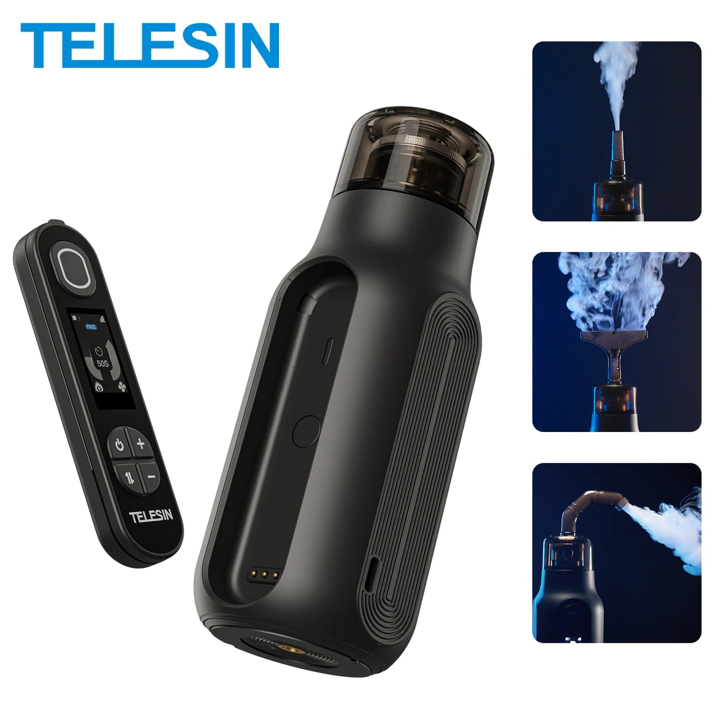 TELESIN Portable Smoke Machine – Remote-Controlled Fogger for Photography, Video Shoot Smoke Effect