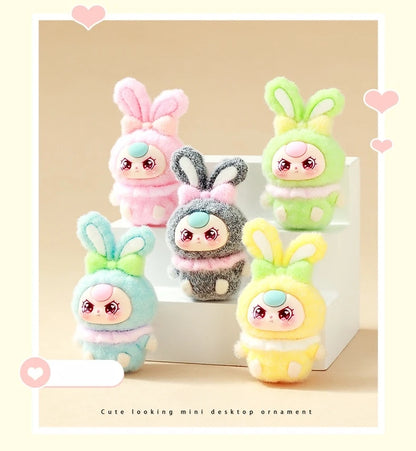 9pcs Babythree Dimoo Anime Flocked Action Figures Decorative Pendant Kawaii Desktop Dolls Toy Gifts