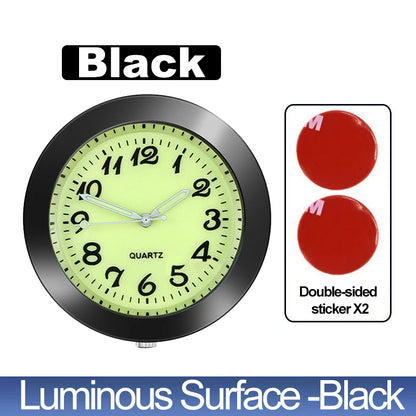 Luminous Stick-On Car Clock – Mini Quartz Digital Dashboard Watch, Glow-in-the-Dark Auto Interior Time Ornament & Car Accessory Gift
