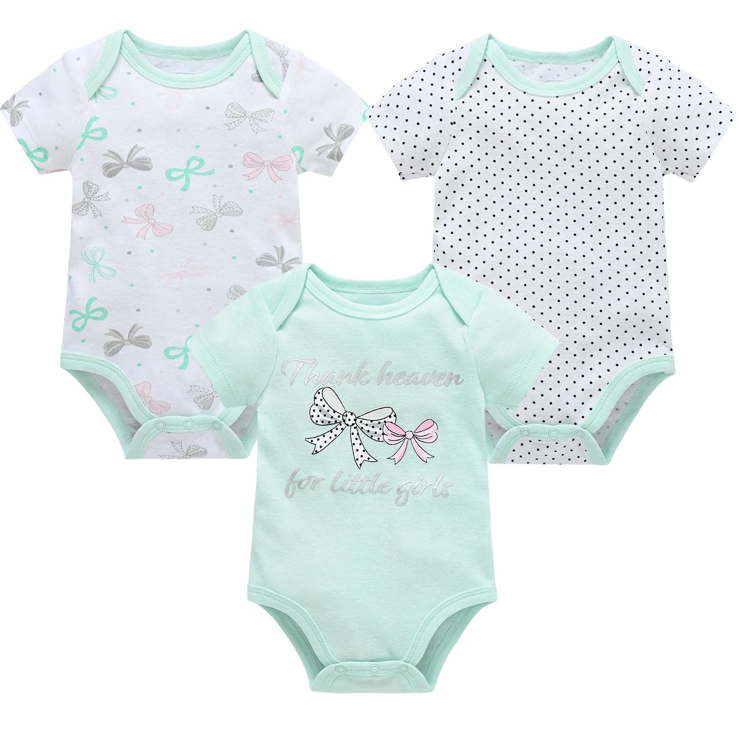 3/6PCS Baby Cotton Bodysuits – Short Sleeve Onesies for Newborns & Toddlers 0-12 Months, Boys & Girls