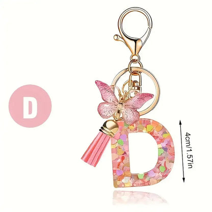 A-Z Letter Keychain - Personalized Metal Initial Pendant for Women, Car Keys & Bag Accessories
