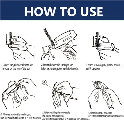 Quick Clothing & Quilt Fixer Tag Gun Set — Portable Buckle Glue Needle Tool for Garment & Blanket Fastening